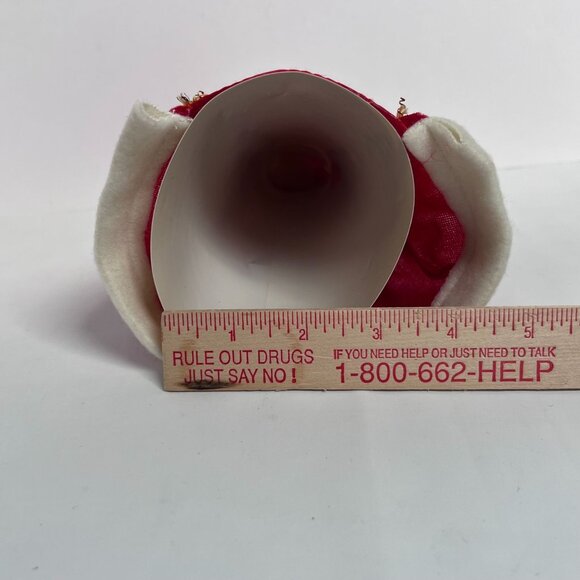 Vintage Christmas Santa Claus Tree Topper 9" Red Velvet Robe Saint Nick Holiday - Picture 9 of 10